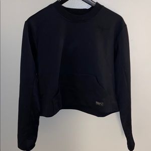 Black puma cropped crewneck